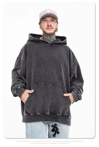 เสื้อฮู้ดผ้าคอตตอนมีฮู้ดโอเวอร์ไซส์สำหรับผู้ชาย, เสื้อฮู้ดซักได้ไซส์วินเทจมีฮู้ดโอเวอร์ไซส์เสื้อสวมหัวเสื้อมีฮู้ดผ้าคอตตอน - Product Image 5