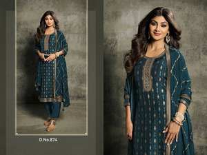 คอลเล็คชั่นผ้าแจ็คการ์ดวิสคอลเลกชั่นพรีเมียมพร้อมชุดปักเลื่อมสำหรับผู้หญิงแฟชั่น - Product Image 3