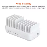Station de charge multi-ports haute vitesse 100W 10 ports, station de charge USB 10 en 1 avec séparateurs réglables pour plusieurs appareils