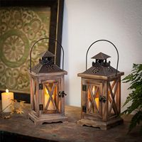 Lanternes de ferme décor à la maison lanterne en bois décorative pour centres de table de mariage lanterne à bougie marron vintage pour cheminée de patio