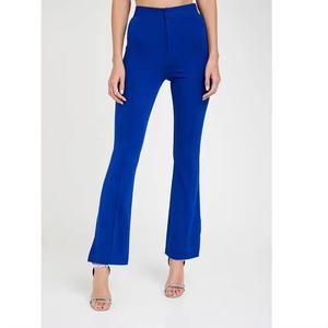 Femmes décontracté solide respirant coton mélangé pantalon pantalon nouveau haut pleine longueur droite conception taille élastique pour le printemps - Product Image 3
