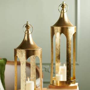 Linterna de latón indio étnico tradicional para sala de estar, centro de mesa, pieza de acento decorativo interior rústico - Product Image 6