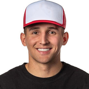 Gorra de béisbol unisex de espuma de sublimación en blanco, sombrero de camionero de malla de poliéster, gorra de malla de camionero de espuma lisa en blanco de 5 paneles - Product Image 4