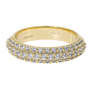 แหวนเพชรประดับสามแถวทำจากทอง14K สำหรับผู้หญิงแหวนเพชร1.0CTW สง่างามและเหนือกาลเวลาเครื่องประดับเจ้าสาวตามธรรมชาติสำหรับผู้หญิง - Product Image 1