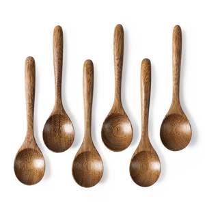 Vaisselle en bois de cuisine naturelle ustensiles de cuisine en bambou cuillère en bois ensemble d'ustensiles de cuisine avec support vente en gros et en ligne - Product Image 5