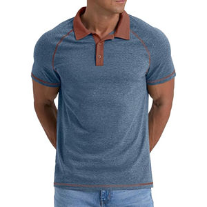 Camiseta Polo para hombre con cierre de botón de cuello, manga corta, adecuada para uso diario, Uso corporativo y servicio de logotipo personalizado - Product Image 1