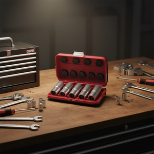 X-Grip 1/2'' Assortment Long Hexagonal <b>Sockets</b> in Bi-Material Case Usag 5-Piece <b>Socket</b> Set with Special Profile - Product Image 3