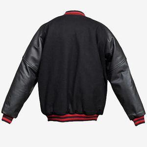 Wholesale Men's Genuine Leather Vintage Pattern Customizable Versity <b>Jacket</b>-High Quality OEM Service - Product Image 5