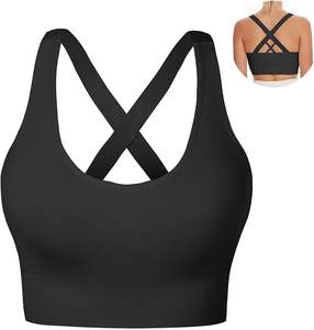 Premium Quality Ultra Comfortable Breathable <b>Women</b> Sports Bra Front Medium Support for Running Yoga Training Spandex/Nylon - Product Image 1