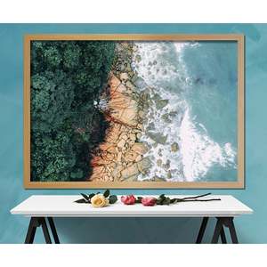 Marco de Fotos de Madera de Haya Claro de Estilo Clásico de 61 x 91.5 cm, Decorativo, de MDF, con Cristal Frontal para Fotos, Lienzos, Papel de Bambú - Product Image 3