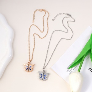 Collier avec <span class=keywords><strong>pendentif</strong></span> en forme de cœur de papillon, <span class=keywords><strong>porte</strong></span>-micro-<span class=keywords><strong>photo</strong></span>, chaîne réglable, bijoux tendance pour femmes - Product Image 6