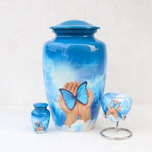 Diseño de imagen personalizado Urna de cremación de aluminio para adultos Jarrón de metal hecho a mano con técnica de fundición Incluye opción de impresión personalizada - Product Image 6