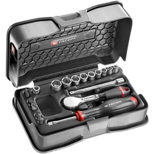 ชุดซ็อกเก็ตและดอกไขควง 6 จุด ขนาด 1/4 นิ้ว แบบเมตริก ยี่ห้อ Facom 21 ชิ้น - Product Image 1