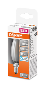 Lampada a Candela LED in Cristallo Opaco E14 4W 6500K 470Lm (Osram 4058075446786) - Product Image 2
