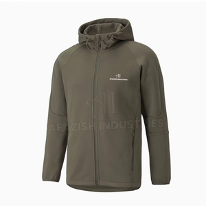 เสื้อฮู้ดดี้ผู้ชายสีเขียวมะกอกถักโครเชต์ปักลายสำหรับฤดูหนาว เสื้อแจ็คเก็ตออกกำลังกาย เสื้อสเวตเชิ้ตสำหรับเล่นกีฬาและฝึกซ้อม - Product Image 1