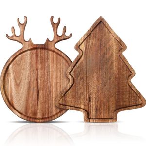 Assiette à apéritif ronde en bois d'acacia, plat à collation rustique en bois, petit plat de service, assiette à dessert en bois, vaisselle écologique - Product Image 6