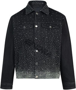 Veste en jean pour homme OEM, imperméable, surdimensionnée, à boutons, avec logo sur le devant, personnalisable - Product Image 1