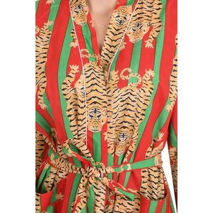 Hand-Printed Bandeau <b>Kimono</b> House Robe Luxury <b>Beach</b> Vacation Lightweight Yacht with Leopard Motif Soft XS Size - Product Image 2
