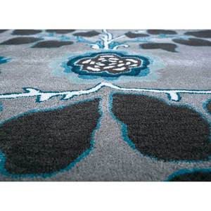 พรมไหมพรมวิสโคสลายดอกไม้สีเทาดำ Mythos Flat Weave รุ่น Tra-13542 สำหรับตกแต่งบ้าน พรมปูข้างเตียงรูปทรงสี่เหลี่ยมผืนผ้า - Product Image 3