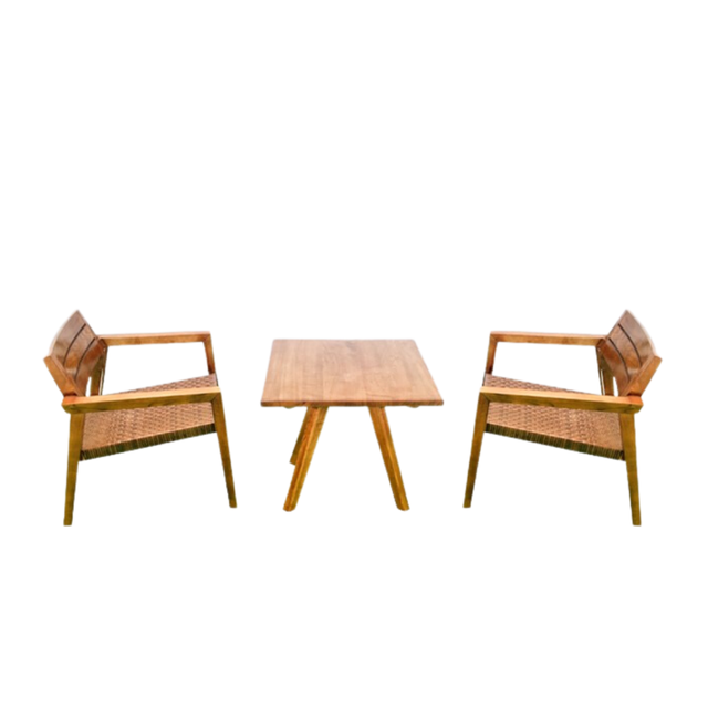 Beautiful Ash Wood Single Cafe Table and Chair Set High Quality Ready for Export from Vietnam-for Hotels and Apartments