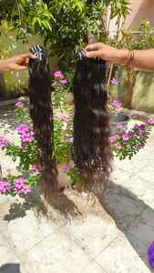 Extensiones de Cabello Indio Remy Virgen 100% Premium de Lujo, Donante Único, Ondulado Natural 12a para Máquina, Trama Doble, Paquete de 100g - Product Image 4