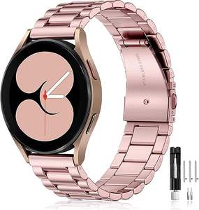 Correa de acero inoxidable compatible con Samsung Galaxy <span class=keywords><strong>Watch</strong></span> 7 6 5 4 <span class=keywords><strong>SE</strong></span> Galaxy <span class=keywords><strong>Watch</strong></span> Classic Metal correa de repuesto para hombres y mujeres - Product Image 1