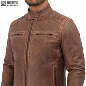 Nouveau style vestes en cuir chaudes d'hiver pour hommes veste à manches longues confortable et élégante de haute qualité personnalisée de couleur bleue pour hommes - Product Image 5
