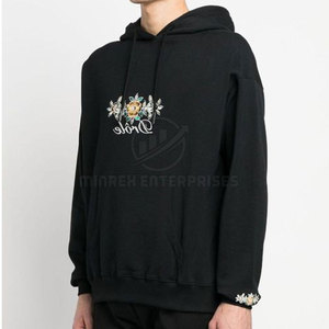 Nouveaux sweats à capuche décontractés pour hommes, chauds pour l'hiver, respirants, séchage rapide, 100% coton, confortables, broderie, motif uni, col à capuche - Product Image 3