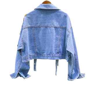 Custom <b>denim</b> <b>jackets</b> with embroidery on all over <b>denim</b> <b>jacket</b> for women <b>floral</b> embroidery women's <b>denim</b> <b>jackets</b> - Product Image 5