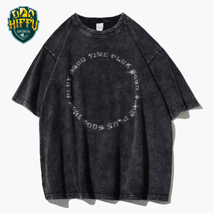 เสื้อยืดผู้ชายระบายอากาศได้อย่างรวดเร็วเปิดไหล่ผ้าโพลีเอสเตอร์/ ผ้าฝ้ายแวววาวแฟชั่นทรงหลวมพร้อมโลโก้พลอยเทียมตามสั่ง - Product Image 4