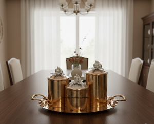 Designer Eco-Friendly Europe Design Stainless Steel <b>Canister</b> & Tray Handmade Kitchen & Dining Storage - Product Image 1