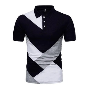 Polo d'été décontracté pour hommes 100% coton à manches courtes bloc couleur impression haute qualité soie Gym Fitness dernière conception - Product Image 5