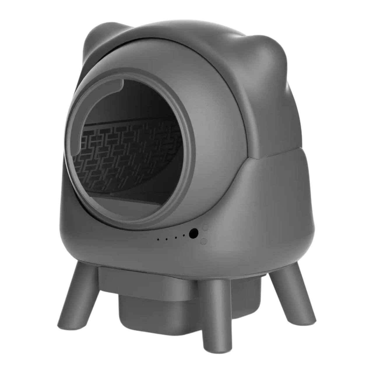 กระบะทรายแมวแบบหูแมวสีเทา ทำความสะอาดตัวเองได้