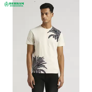 Camiseta deportiva de manga corta para hombre, personalizada al por mayor, de poliéster/algodón, corte holgado, estampada, cuello redondo, antiarrugas - Product Image 4