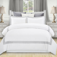 Parure de lit de luxe 100 % coton avec housse de couette à motif personnalisé, impression numérique et broderie, tissu sergé 300 fils, literie moderne toutes saisons pour la maison