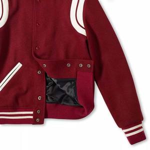 Veste universitaire d'hiver pour homme, enduite, antibactérienne, style baseball, pour broderie, design de patchs de rue, logo frontal personnalisable - Product Image 2