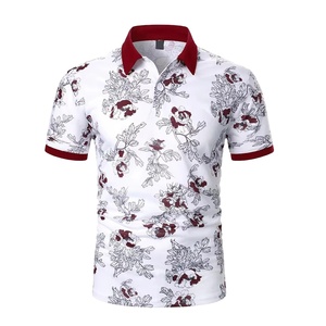 เสื้อกอล์ฟแขนสั้นผ้าเจอร์ซีย์คอตตอน 100% พิมพ์ลายแบบซับลิเมชั่นด้านหน้า ดีไซน์ใหม่ปี 2026 แห้งเร็ว สำหรับผู้ชาย รับผลิตตามแบบ OEM - Product Image 1