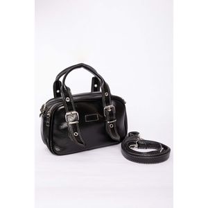 Bolso de Mano y Hombro Negro con Detalle de Cinturón, Accesorio de Moda - Product Image 2