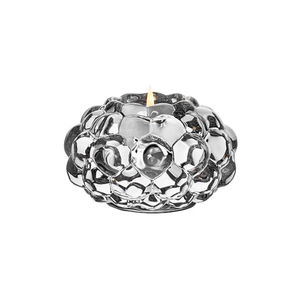 Portavelas votivo redondo grande de cristal, plateado, de acero inoxidable, con acabado elegante, perfecto para decoración de mesa con estilo en el hogar y eventos. - Product Image 2