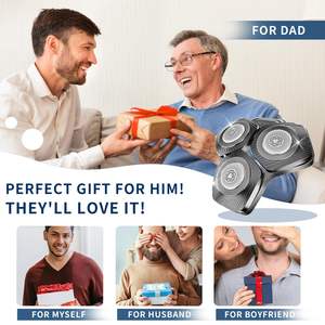 Cabezales de Afeitado de Repuesto de Triple Cuchilla para Afeitadoras Serie IPX7, Resistentes al Agua, Paquete de 2, Gris, para Uso Facial - Product Image 4