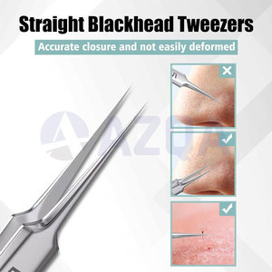 Premium Quality Stainless Steel <b>Blackhead</b> Remover Acne <b>Tool</b> Kit Tweezers Comedone <b>Extractor</b> Set with Storage Case - Product Image 2