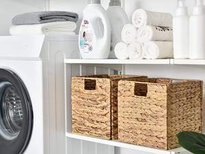 ตะกร้าสานมือทรงสี่เหลี่ยมมีมือจับในตัวตะกร้าหวายสำหรับเก็บผักตบชวา - Product Image 6