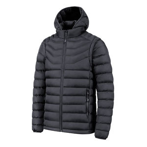 Venta al por mayor de diseño personalizado de los hombres chaqueta acolchada de invierno con capucha impermeable Reversible Nylon/poliéster lona Stand Collar - Product Image 5