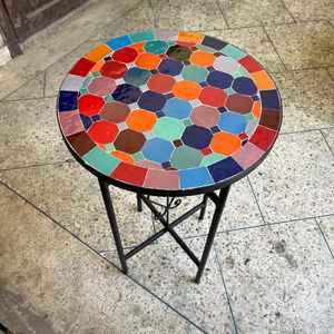 Dazzling <b>Mosaic</b> Side Table: Iridescent <b>Art</b> - Blue Coffee Table - Side Table - Livingroom Decor - Gift - Product Image 5