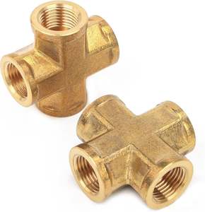 ข้อต่อทองเหลืองแบบไขว้ 4 ทาง แบบเกลียวใน สำหรับท่อประปา วาล์วน้ำ อุปกรณ์ติดตั้ง ขายส่งจากโรงงานโดยตรง รับผลิตแบบ OEM - Product Image 5