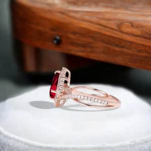 Anillos de joyería fina de Plata de Ley 925 personalizables, corte de cometa chapado en oro de circón granate rojo Natural sólido para bodas y fiestas - Product Image 4