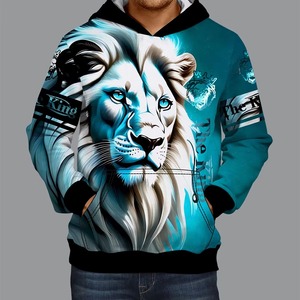Sudadera con Capucha Personalizada OEM, Impresión Digital por Sublimación 3D, Tinte Liso, Felpa Otoñal, Poliéster/Algodón, Corte Regular, con Bolsillo, para Hombre - Product Image 5