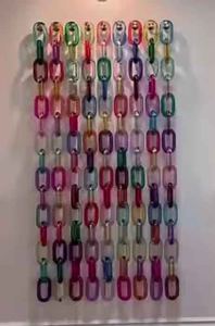 Chaîne de tenture murale en résine colorée Accent d'art mural décoratif pour l'intérieur de la maison Salon Chambre et décor d'hôtel de luxe - Product Image 2