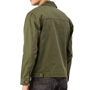 Veste en jean vintage pour homme 100% coton teint en plaine avec fermeture à boutons en corne enduit ODM traitement saison d'hiver - Product Image 5