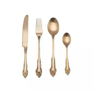 Brass Hand Embossed Metal Cutlery Set High Quality Finishing <b>Table</b> <b>Top</b> Cutlery Set for Wedding Party and Restaurant - Product Image 1
